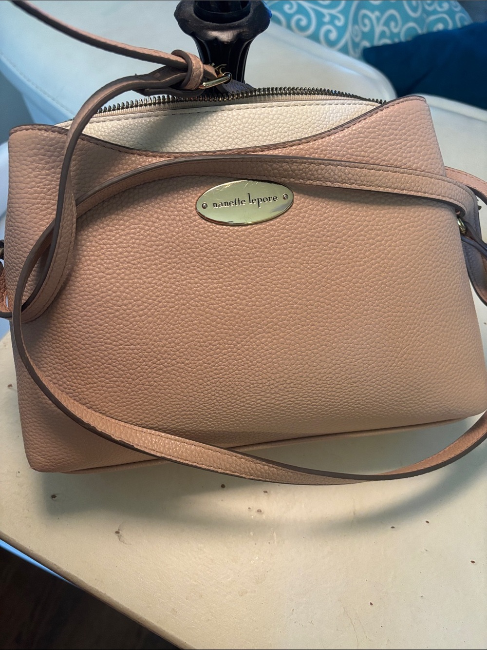 Nanette Lepore Dusty Pink Pebbled Leather Crossbody